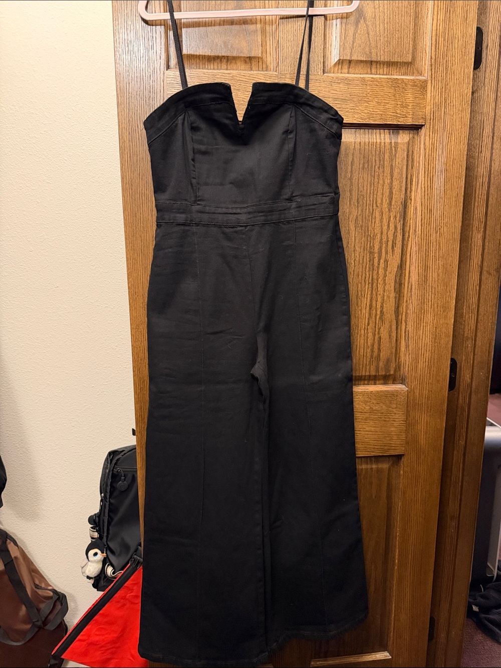 Black Strapless Wide-Leg Jumpsuit - Classic Elegance